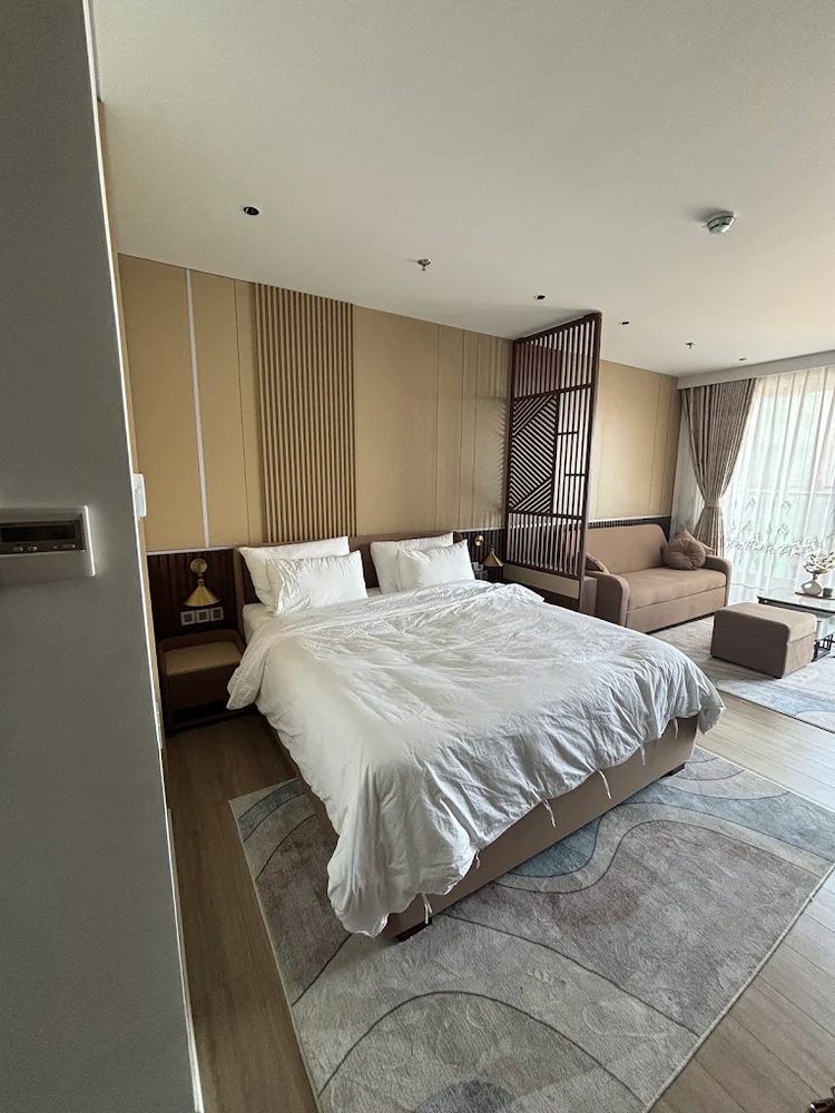 Studio apartment with a king bed and sofa at Aether Apartment, Da Nang