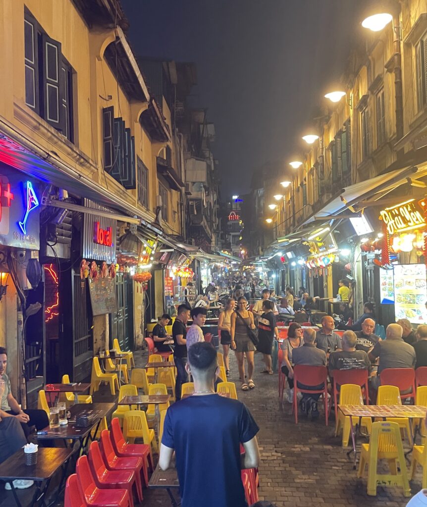 Beer street in Hanoi at night