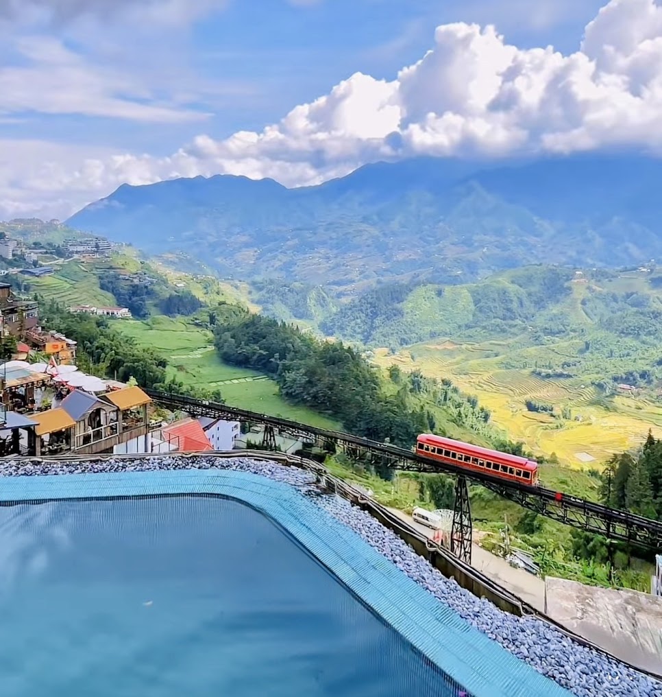 Muong Hoa Valley terraces in June, looking down toward Lao Chai