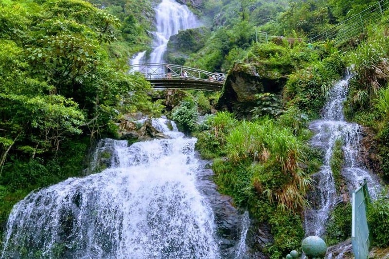 Silver Waterfall Sapa in full flow during August rainy season