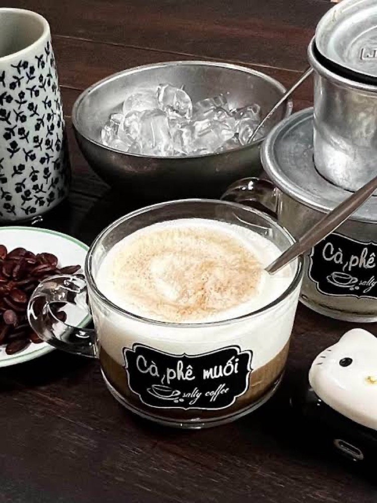 Vietnamese salt coffee with salted cream foam on top